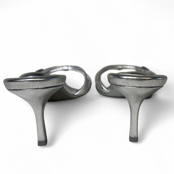 Alexander Wang Silver Lucienne 65 Strappy Slide 37.5 NWT - Picture 9 of 16